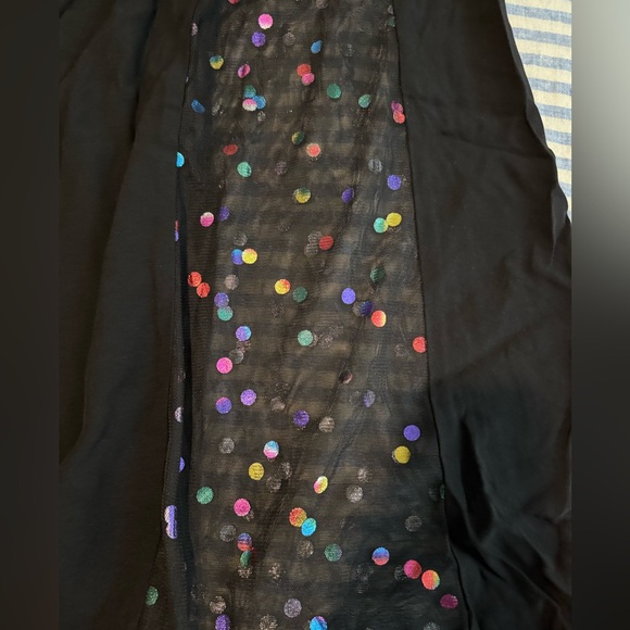 Staud sheer mesh confetti panel wide leg pants, black, 2 **see description** - Picture 2 of 5